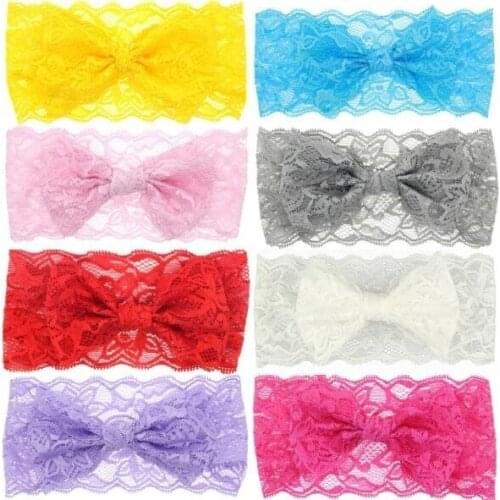 Girl Headband Newborn Headwear Headwrap Hairband Accessories Hair Band Bows Acetate Tiara Infant Gift Girl Baby Floral Lace