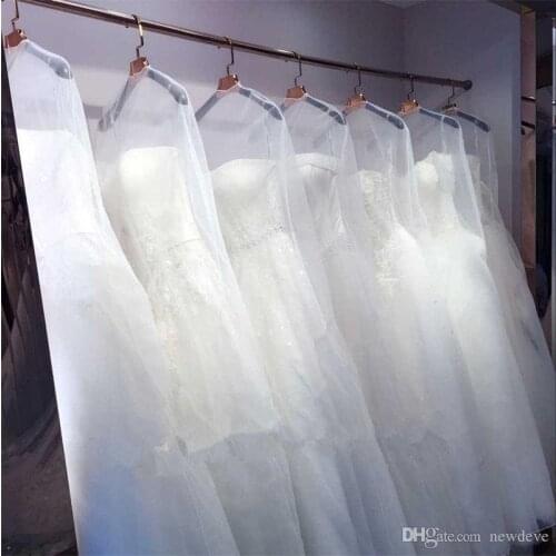 Transparent PVC Dust Bag For Wedding Dress Prom Evening Party Gown Bags Wedding Garment Cover Travel Storage