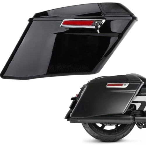 Motorcycle 4" Stretched Extended Saddle Bags Saddlebags For Harley Touring Road King Street Glide 2014-2020 19 18 17 16 15