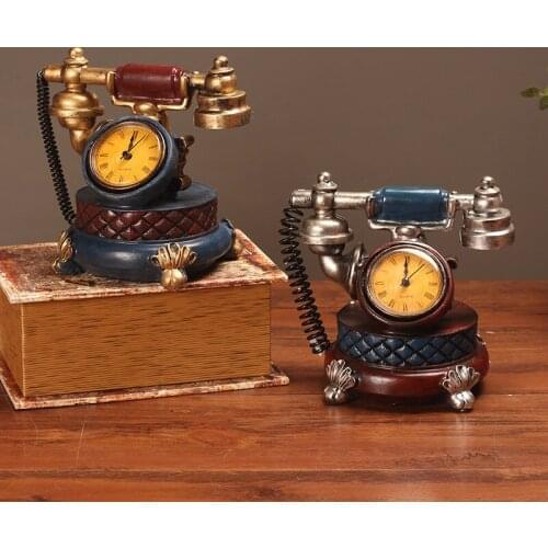 RETRO TELEPHONE MODEL CLOCK DECORATION CREATIVE STUDY CAFE RESTAURANT CLOCK CLOCK DECORATION