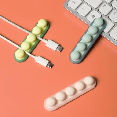 Silicone USB Cable Organizer Cable Winder Desktop Tidy Management Clips Cable Holder For Mouse Headphone Wire Organizer
