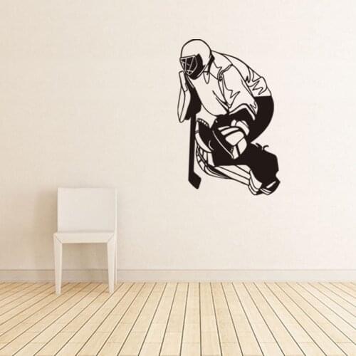 Ice hockey sports vinyl wall decal home decor boys room art wallpaper removable wall sticker