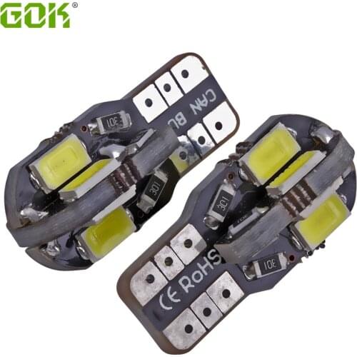 Super Bright!! 50X W5W T10 led canbus 194 168 5730 t10 8SMD Canbus NO ERROR 12V Car Auto Bulbs Indicator Light Parking Lamps