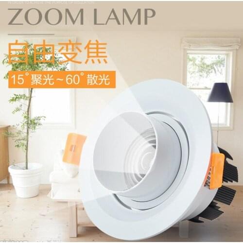 CREE Zoom LED Downlights 5W 7W 10W 15W 20W 25W 35W COB Ceiling Lamps Spotlight For Home Clothing Shoes Shops Stores Dimmable