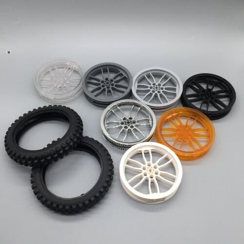 Technology automobile building block 11957 + 88517 motorcycle hub tire 100.6x17mm ev3 educational assembly toy MOC