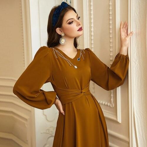 UCN Robe Femme Hiver Eid Abaya Dubai Turkey Muslim Hijab Dress Abayas For Women Kaftan Islam Clothing Vestidos Musulman DeMode