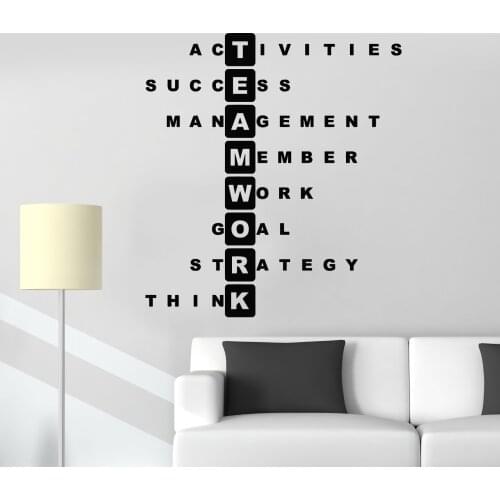 Vinyl Office Wall Stickers Team Work Goal Strategy Office Decoration Word Formation Team Decals Home Living Room Decoration bg21