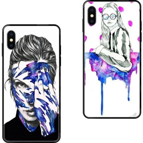 Simple Art Cool Girl Gift Black Soft TPU Protective Skin For Redmi 3S 4X 4A 5 5A 6 6A 7 7A 8 8A 8T 9 9A K20 K30 S2 Y2 Pro Plus