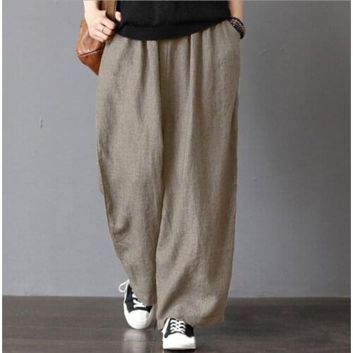 2020 Autumn Hot Loose Womens Pants Plus Size 5Xl Cotton Sweatpants Mujer High Waist Wide Leg Joggers Casual Summer Trousers
