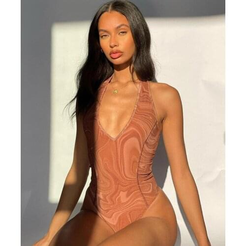 2021 Summer Women Jumpsuit Traf Bodysuits Womens Overalls Female Jumpsuits Rompers Mujer Sexy Sleeveless Bodycon Skinny Tee Tank