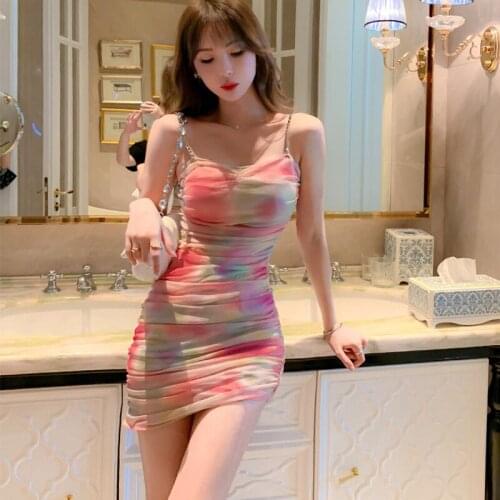 New arrival fashion summer mini beach dress women OL temperament elegant sexy strap strapless pleated slim party holiday dress