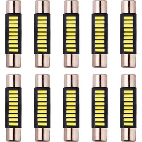 10pcs Car LED Festoon Lights C5W C10W 31/29mm Auto Interior Bulbs License Plate Lamp Reading Light White Ice Blue 12V Diode