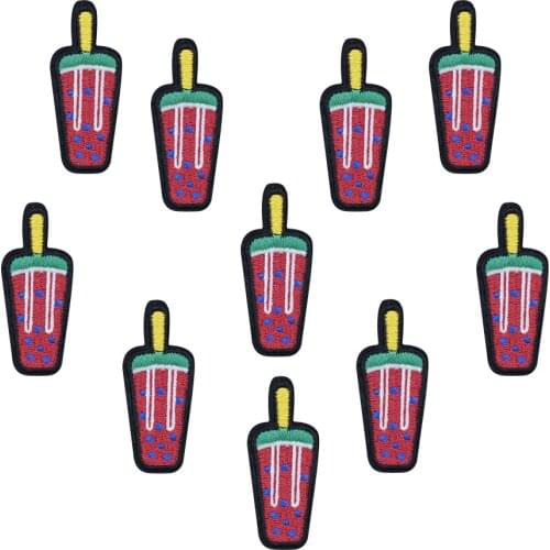 10PCS Watermelon Juice Patches for Clothes Iron on Transfer Applique Patch Jeans for DIY Craft Embroidered Patch for Clothing