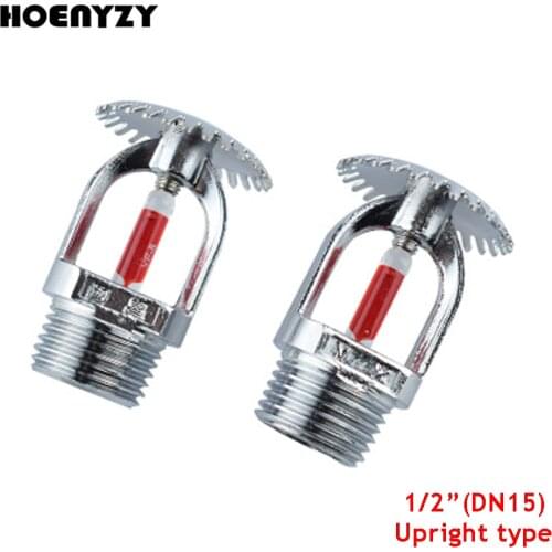 High Quality 5Pcs 1/2 Inch DN15 Brass Upright Type Fire Sprinkler Head Fire Extinguishing System Protection 68 Degrees