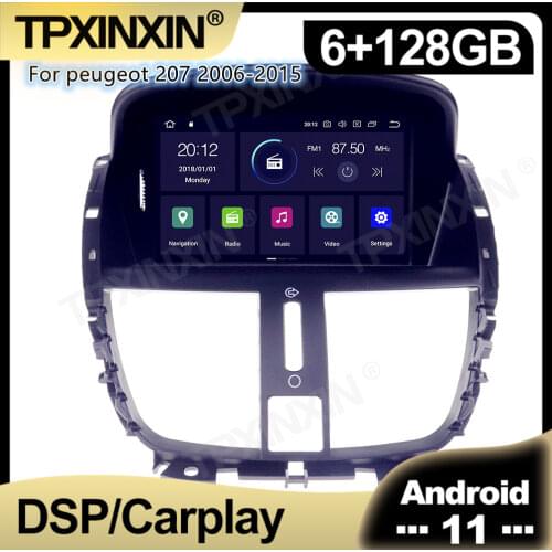 For Peugeot 207 2008 2009 - 2014 Android 10 PX6 Car Auto Radio Multimedia Video Recoder Player Navigation GPS Accessories 2 din