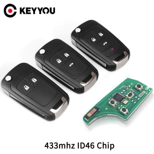KEYYOU 2/3/4 Button Car Remote Key Fob 433MHZ With ID46 chip For for Chevrolet Cruze Malibu Aveo Spark Sail orlando HU100 Blade