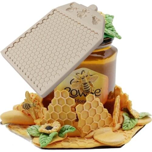 Large Honeycomb Fondant Mold DIY Bee Chocolate Cake Candy Baking Mould Handmade Soap Silicone Molds Cake Tools