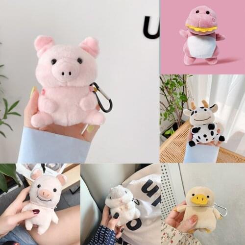 Cartoon fluffy warm Case for Airpods 2 1 Furry Cloth Wireless Earphones Knitted Plush Toys Covers for airpod Charging box Capas