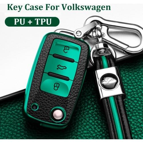 Car Key Cover Remote Fob Holder Cover Shell For VW Volkswagen Jetta Golf 4 5 6 Polo Bora Passat B5 B6 Bag