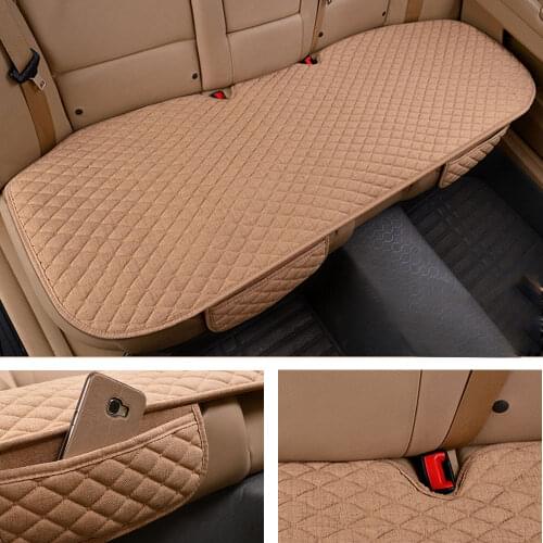 Car Seat Cover Four Seasons Breathable Protector Mat Pad Front Rear Cushion Flax Universal Linen Fabric