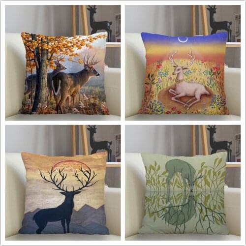 Musife Fantasy Deer Art Pillowcase Custom Square Pillow Cover Case Zipper Pillowcase 35X35,40x40,45x45cm Drop Shipping