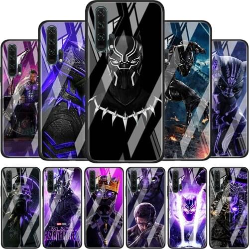 Marvel Black Panther Soft Tempered Glass Cover For Honor 30 20 10 9X 8X Lite Pro Plus Phone Case Coque Shell