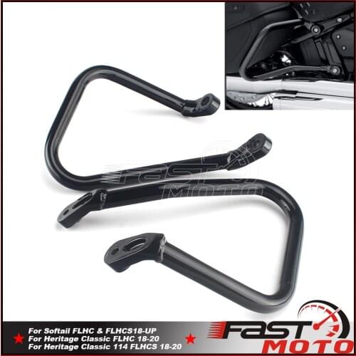Black Motorcycle Saddlebag Protection Crash Bar Bumper Guard 90201315 For Harley Softail Heritage Classic FLHC 107 FLHCS 18-21