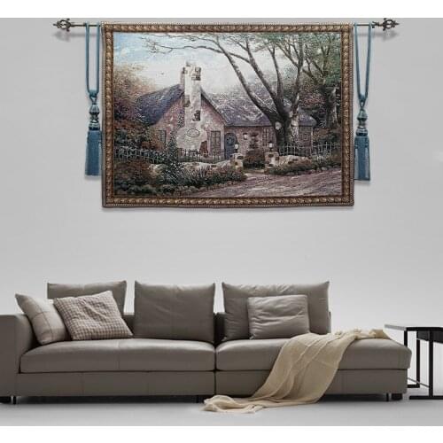 European Style Living Room Fabric Decorative Picture Tapestry Wall Hanging 100% Cotton Blanket Medieval Home Decoration