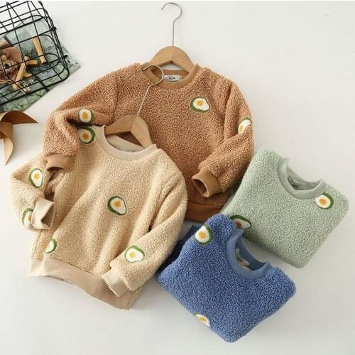 Children Girls Winter Sweatshirt Baby Boys Long Sleeve Tops New Autumn Thick Pullover Toddler Kids Children Love Printed Clothes