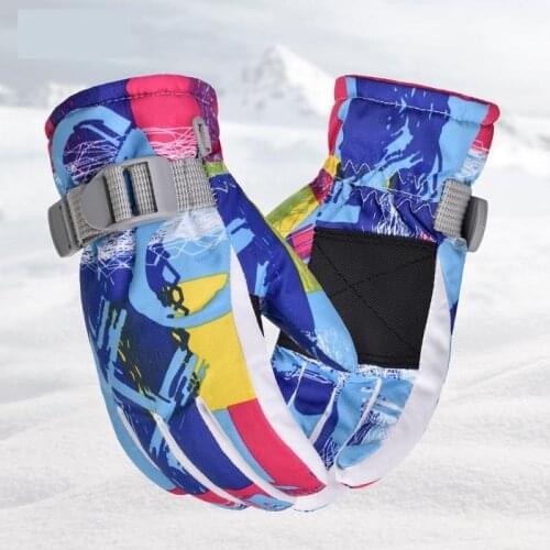 Kids Winter Gloves Ski Gloves Warm Windproof Non-Slip Outdoor Sports Children Snow Snowboard Skiing Gloves for Boys Girls