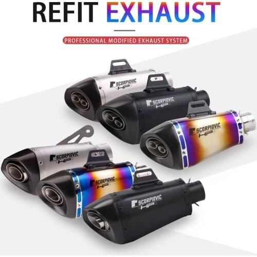 For Motorcycle Exhaust Pipe Escape Modified Motorbike 51/61mm Muffler For z900 mt07 09 yzf-R1 CBR1000RR S1000RR R6 s1000r