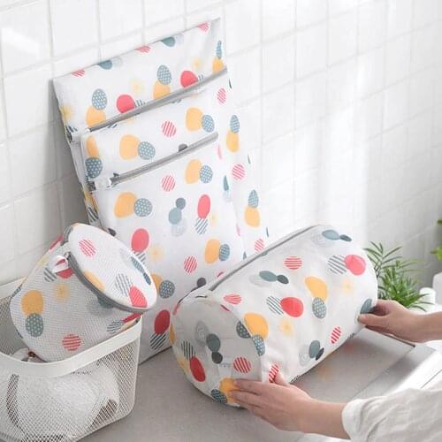 Travel Clothes Storage Net Clothes Wash Bag Socks Underwear Organizer Zip Mesh Laundry Bags Multisize 1Pcs