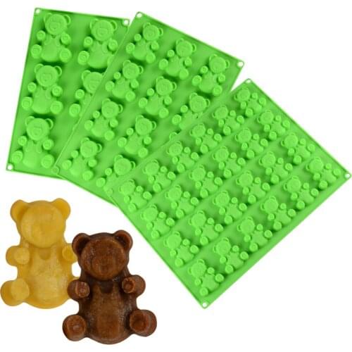 3 Size Bear Cookie Molds In Silicone Baking Mold Biscuit Jar Jelly Hard Candy Gummy Bear Mold Silicone Form