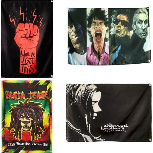 Hip Hop \ Heavy Metal \ Reggae\ Rock Band Music Poster Large Hanging Flags Banners Bar Cafe Home Decor Cloth Print Art Gift A2