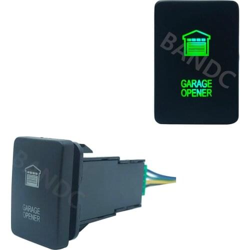3A 12V GARAGE OPENER On/Off Momentary Push Button Switch Dual GREEN Led Light for Toyota Prado 150,Car Interior Parts,With Wires