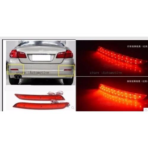 Red Lens Auto Car Rear Reflectors Light Fit for BMW 5 Series F10 F18 Sedan 2010-2013 Pre-facelift Brake Stop Night Reflector