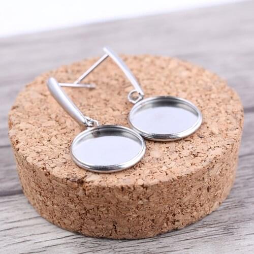 Onwear 5 pairs fit 10mm 12mm 14mm 16mm 18mm 20mm round cabochon earring base blanks stainless steel diy jewelry bezel findings