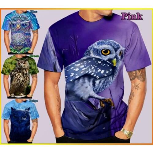 2021 New High Quality Printing Owl 3D Men T-Shirt