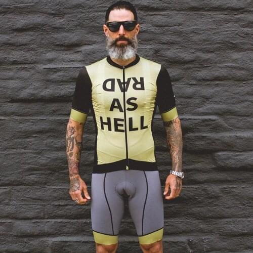 Love The Pain Mens Cycling Set Short Sleeve Jersey Suit Bib Shorts Breathable Outdoor Anti-UV Heat Dissipation Maillot Ciclismo