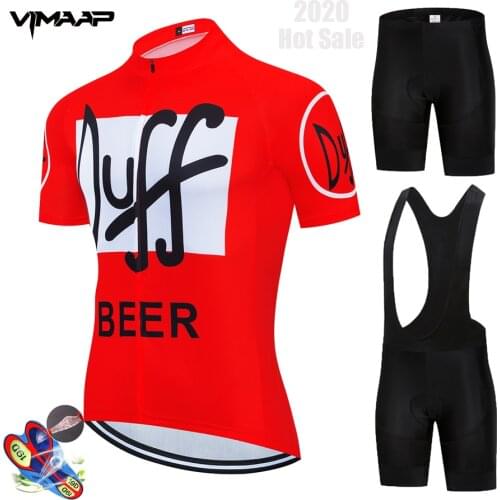 2022 New DUFF BEER Cycling Jersey Short Sleeve 2022 Pro Team Men Bike Bib Shorts Clothes Maillot Cycling Sets MTB Clothing Ropa