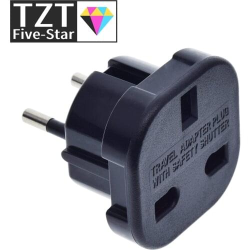 New Universal Travel UK to EU Euro Plug AC Power Charger Adapter Converter Socket Black Power Plug Adaptor Connector