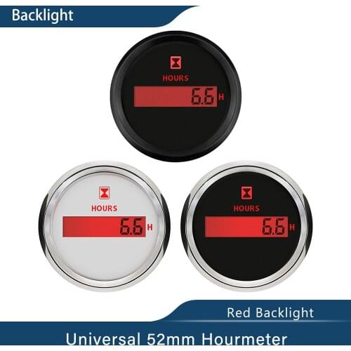New LCD Display Waterproof 2" Digital Hour Meter for Bike Motorcycle ATV Car Boat With Red Backlight 9-32V