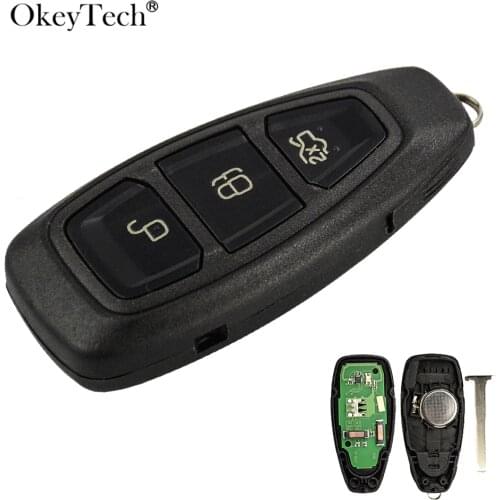 OkeyTech 3 Buttons 433Mhz 83 Chip Smart Remote Key For Ford Mondeo Fiesta Focus Titanium C-Max Kuga Refit Emergency Blade Fob