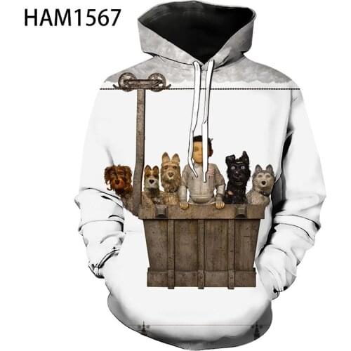 Isle of Dogs Cartoon 3DPrinting Personalized Fashion Creative Hoodie Boys and Girls Cool Long Sweater T-Shirt
