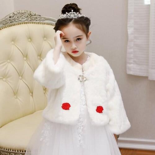 Luxury Long Sleeves with the thick soft Faux Fur shawl wedding flower girls shawl cape free sizes for wedding party