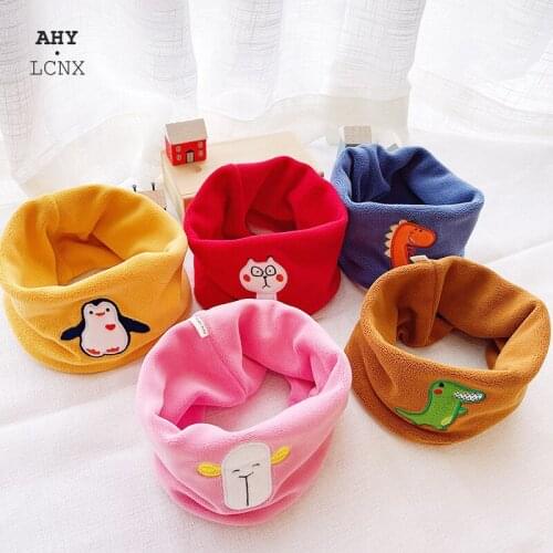 2021 New Autumn Winter Kids Scarf Cotton Velvet Baby Scarf Warm Boys Girls Scarves Infant Neck Ring Collar Children Neckerchief