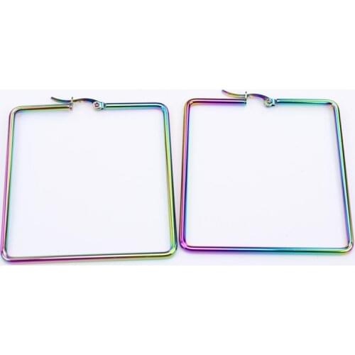 Width 2mm color Hoop earrings Beautiful girl 47mm Exaggerated fashion jewelry wholesale woman get together Jewelry gift LH926