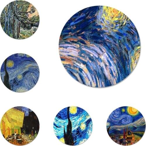 58mm Van Gogh Star Icons Pins Badge Decoration Brooches Metal Badges For Clothes Backpack Decoration