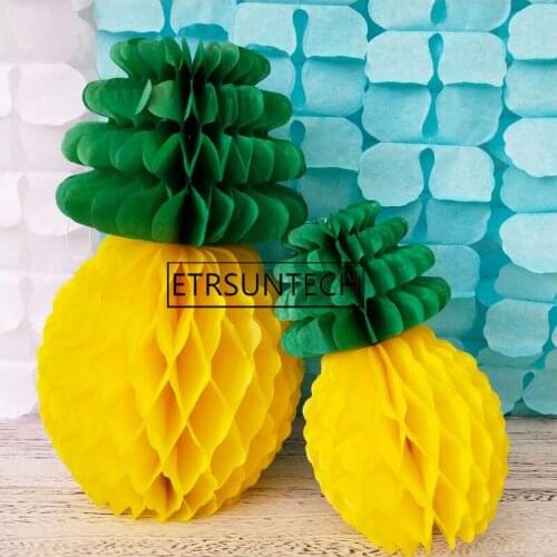 100pcs Tropical Pineapple Paper Honeycomb Ball Lantern Home Garden Hawaiian Party Decoration Shower Favor