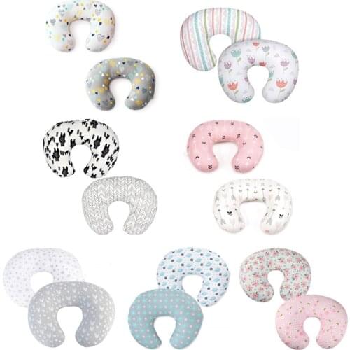 2 Pcs Baby Infants Feeding Pillowcase U Shaped Cushion Breastfeeding Nursing Pillow Cover